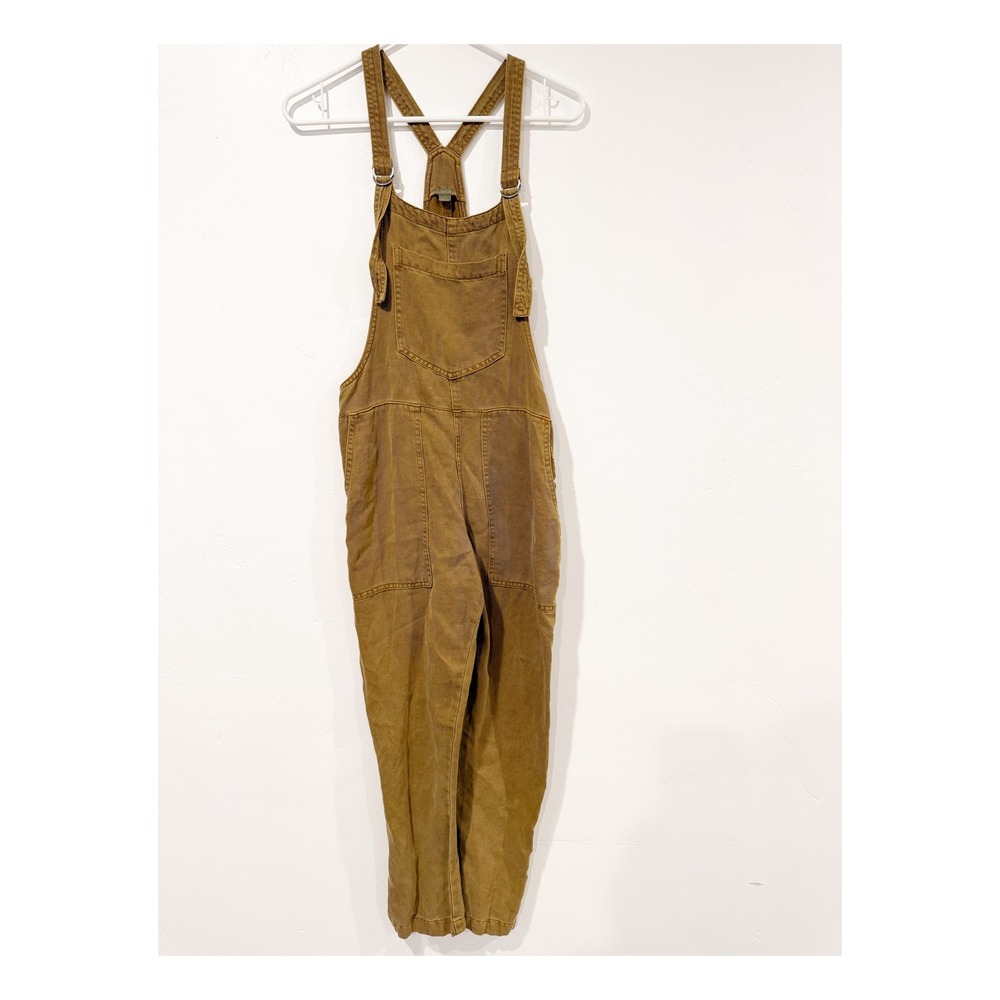 Aerie Womens Mustard Brown Denim Overalls Bib Utility Dungarees XS